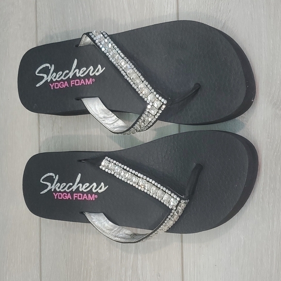 Skechers Womens Vinyasa Y2K Platform Rhinestone Sandals shoes sz 7 - Picture 3 of 11